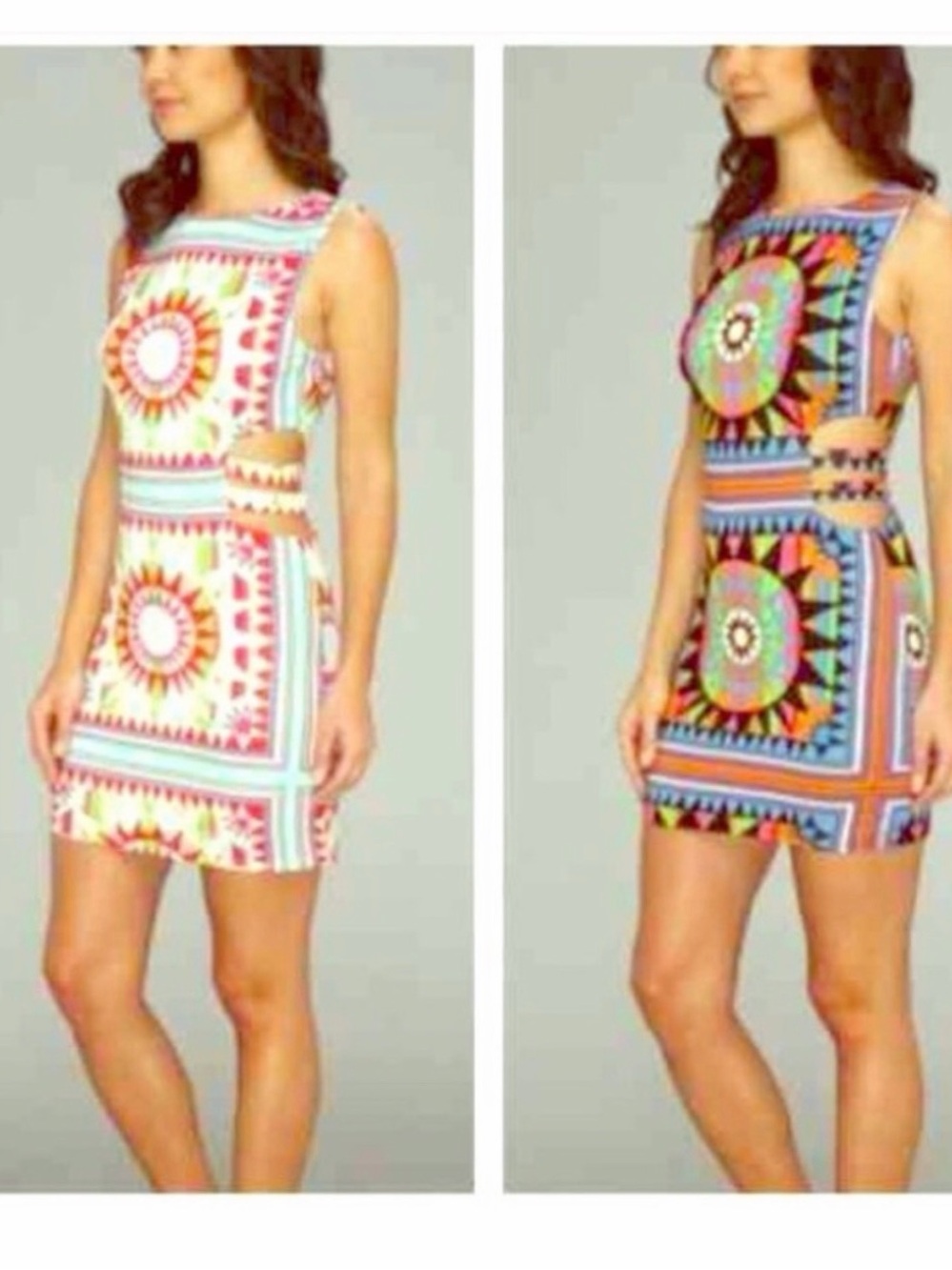 Mara Hoffman Multicolor Cutout Geometric Mini Dress